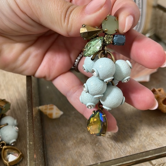 JCrew light blue bubble drop earrings with gems - Picture 2 of 3